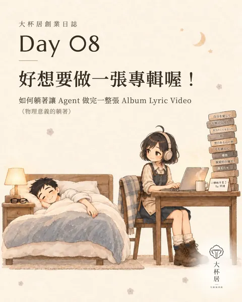 好想要做一張專輯喔！——如何躺著讓 Agent 製作系列的 Album Lyric Video（物理意義上的躺著）