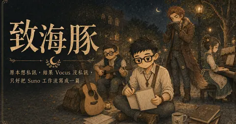 《致海豚》原本想私訊,結果 Vocus 沒私訊,只好把 Suno 工作流寫成一篇|騷擾AI
